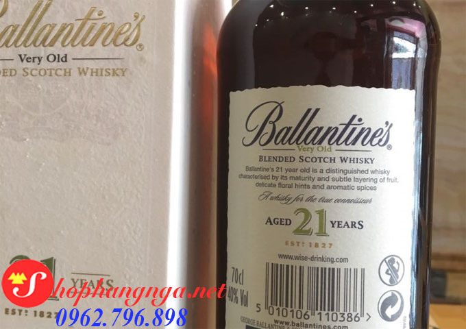 Rượu Ballantines 21 Chai 700ml Xách Tay Duty Free