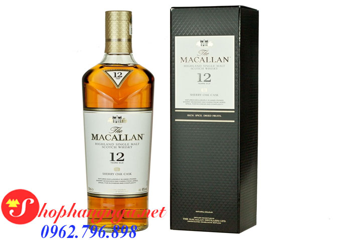 Rượu Macallan 12 Năm Sherry  Oak Cask Xách Tay