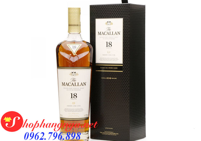 Rượu Macallan 18 Sherry Oak Xách Tay 