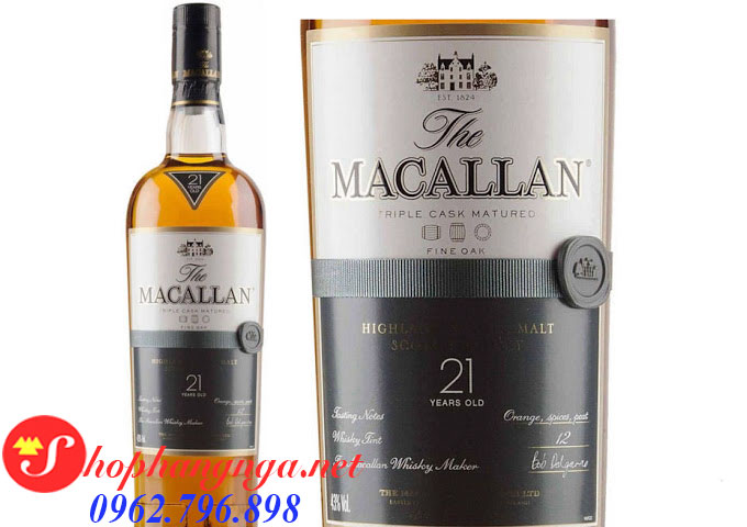 Rượu Macallan 21 Fine Oak Xách Tay