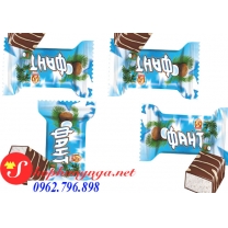 Kẹo caramen mềm socola phủ dừa Slavjanka túi 1kg của Nga