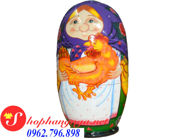Búp bê Nga matryoshka hình trứng bộ 10 con mẫu 11 bà già