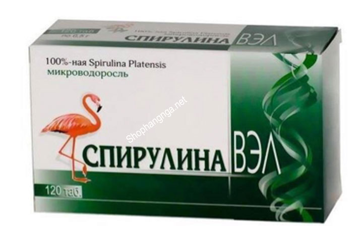Tảo xoắn Spirulina hộp 120 viên chính hãng của Nga